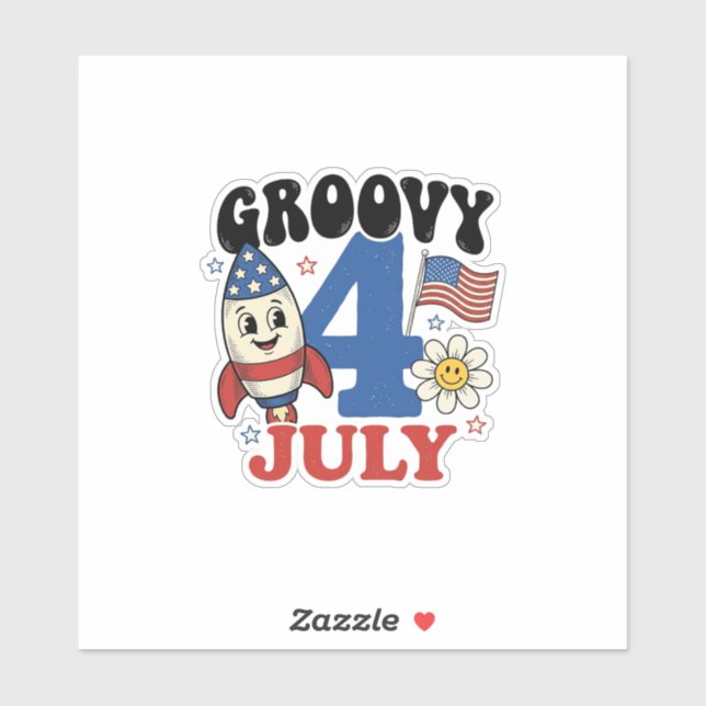 Groovy 4th of July Rocket Patriotic Shirt Design_1 (Sheet)
