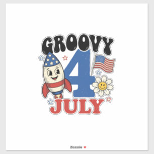 Groovy 4th of July Rocket Patriotic Shirt Design_1