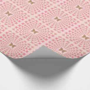 Groovy 60's Peace Butterfly Perspective on pink Wrapping Paper