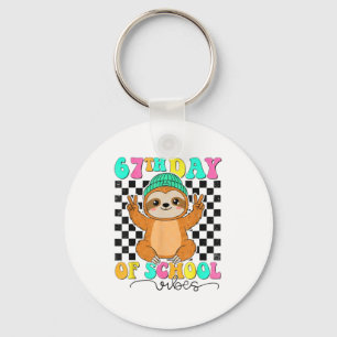 Groovy 67 Days Of School Funny 67 Students Peace S Key Ring
