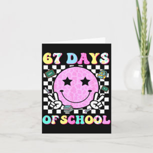 Groovy 67 Days Of School Smile Face Teacher Kids W Card