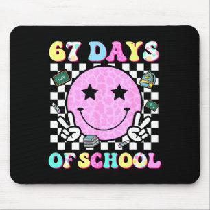 Groovy 67 Days Of School Smile Face Teacher Kids W Mouse Pad