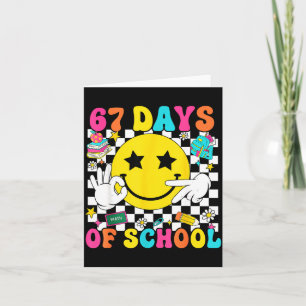Groovy 67th Day Of School 67 Meme Teacher Boy Girl Card