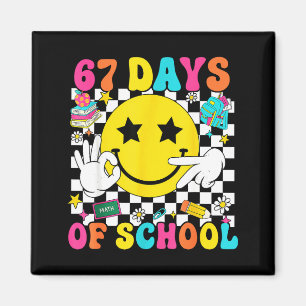 Groovy 67th Day Of School 67 Meme Teacher Boy Girl Magnet