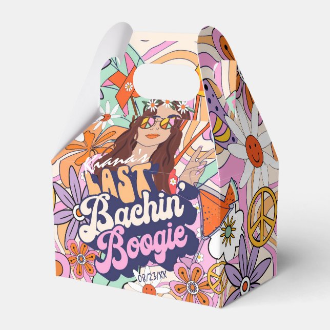 Groovy 70s Bachelorette Last Bachin' Boogie ID929  Favour Box (Front Side)