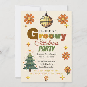 Groovy 70s Christmas Party Invitation