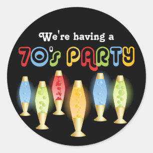 Groovy 70s classic round sticker