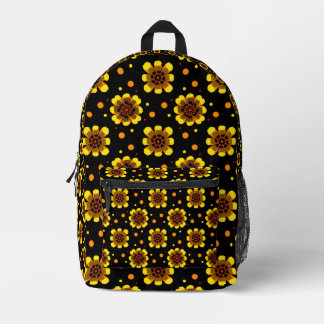 Groovy 70s Daisy Flower Power Pattern Printed Backpack