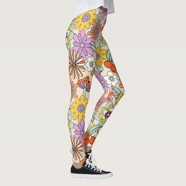 Groovy 70s Flower Power ID929 Leggings (Right)
