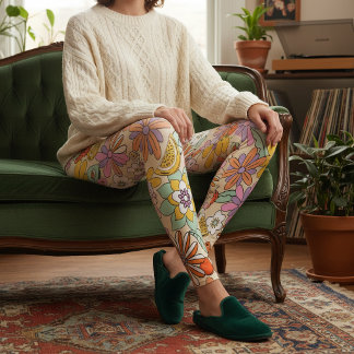 Groovy 70s Flower Power ID929 Leggings