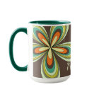 Groovy 70s Hippie Flower Brown Retro Daisy Name