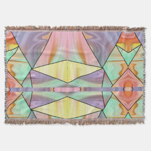 Groovy 70s Pink purple and teal Marble pattern Throw Blanket