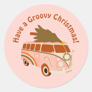 Groovy 70s Retro Classic Round Sticker