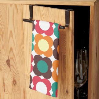 Groovy 70s Retro Flower Pattern | Bold Boho Floral Tea Towel