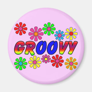 Groovy 70's Retro Flower Power Gifts Magnet