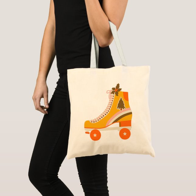 Groovy 70s Retro Skate Tote Bag (Front (Product))