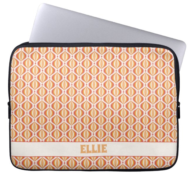 Groovy, 70s style patterned  laptop sleeve (Front)