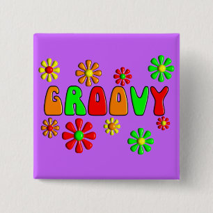 Groovy 70's T-Shirts and Gifts 15 Cm Square Badge