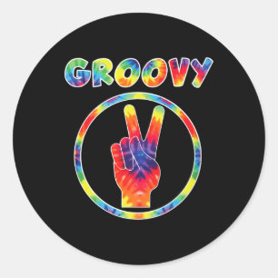 Groovy 70's Tie Dye - Vintage Tee For Retro Party Classic Round Sticker