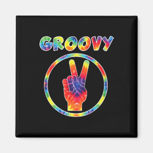 Groovy 70's Tie Dye - Vintage Tee For Retro Party Magnet