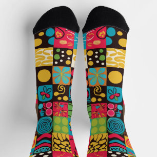 Groovy 70s Vibes Retro Pattern Socks