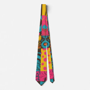 Groovy 70s Vibes Retro Pattern Tie