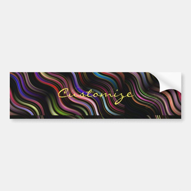 Groovy 70's wavy hippie psychedelic bumper sticker (Front)