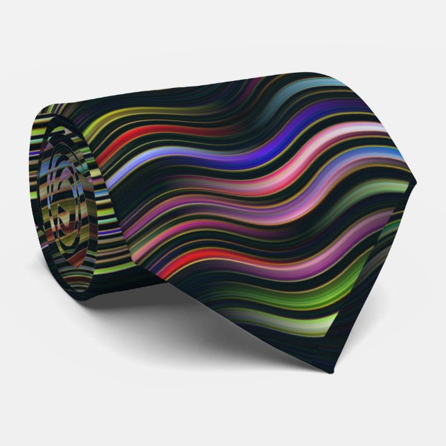 Groovy 70's wavy hippie psychedelic tie (Rolled)