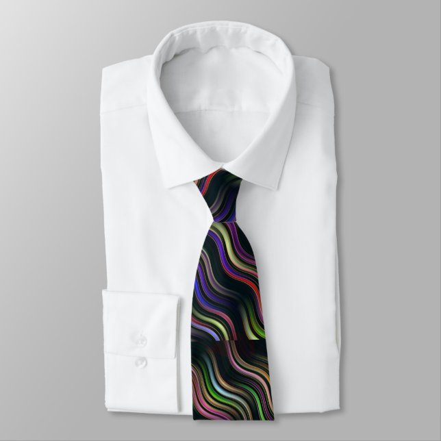 Groovy 70's wavy hippie psychedelic tie (Tied)