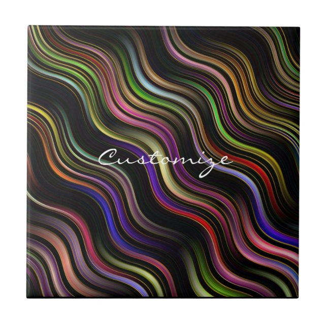 Groovy 70's wavy hippie psychedelic tile (Front)