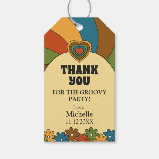 Groovy 80th Birthday Retro 60s Theme Gift Tags