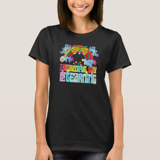 Groovy A Beautiful Day For Learning Teacher Studen T-Shirt