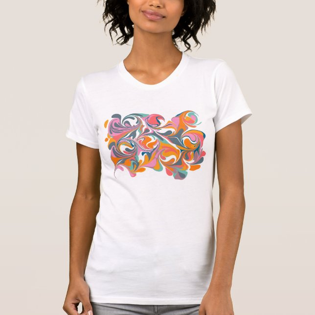 Groovy Abstract Colourful Marble Trippy Art T-Shir T-Shirt (Front)