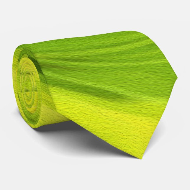 Groovy Abstract Green Liquid Art Swirl Painting Tie (Rolled)