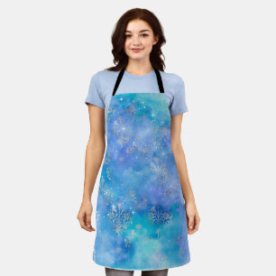 Groovy Abstract Night Sky Watercolor Purple Blue Apron