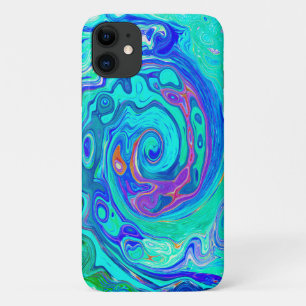 Groovy Abstract Ocean Blue and Green Liquid Swirl Case-Mate iPhone Case
