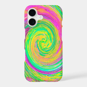 Groovy Abstract Purple and Yellow Rainbow Swirl