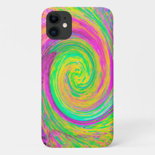 Groovy Abstract Purple and Yellow Rainbow Swirl Case-Mate iPhone Case