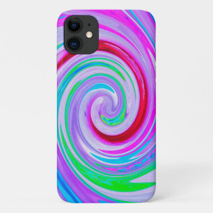 Groovy Abstract Red Swirl on Purple and Pink Case-Mate iPhone Case