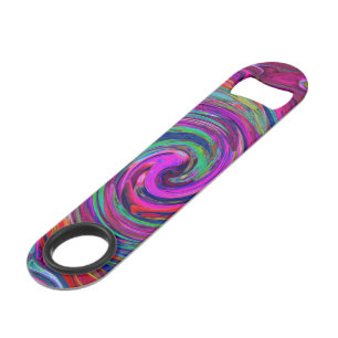 Groovy Abstract Retro Magenta Dark Rainbow Swirl