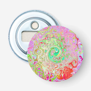 Groovy Abstract Retro Pastel Green Liquid Swirl Bottle Opener