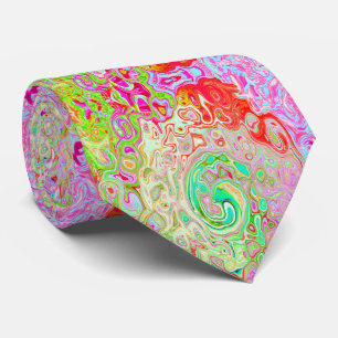 Groovy Abstract Retro Pastel Green Liquid Swirl Tie