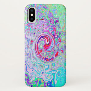 Groovy Abstract Retro Pink and Green Swirl Case-Mate iPhone Case