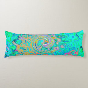 Groovy Abstract Retro Rainbow Liquid Swirl Body Cushion
