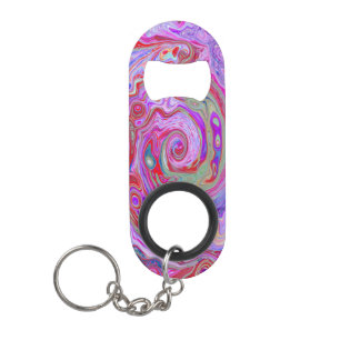 Groovy Abstract Retro Red, Purple and Pink Swirl