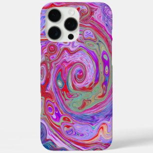Groovy Abstract Retro Red, Purple and Pink Swirl iPhone 16 Pro Max Case