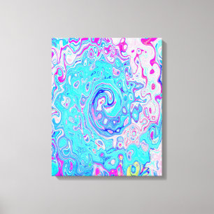 Groovy Abstract Retro Robin's Egg Blue Swirl Canvas Print