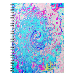 Groovy Abstract Retro Robin's Egg Blue Swirl Notebook