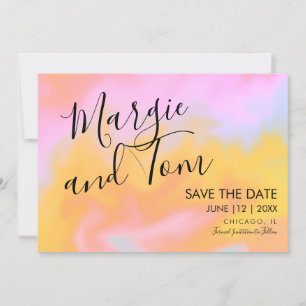 Groovy Abstract Script Save the Date Invitation