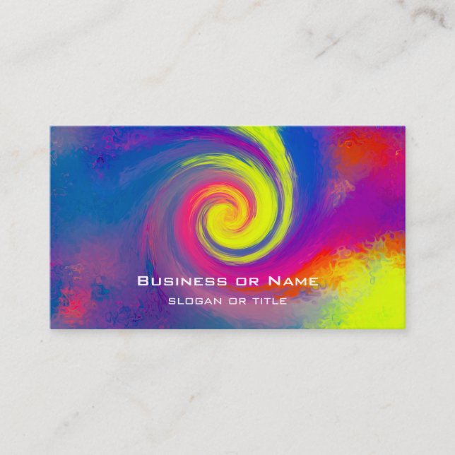 Groovy Abstract Spiral Swirl Business Card (Front)